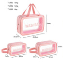 PVC Transparent Waterproof Portable Cosmetic Bag, Size: L (Pink)