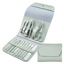 Nail Art Tool Set Nail Clippers Dead Skin Scissors Manicure Tool, Specification: 16 In 1 Matcha Green