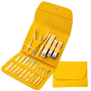 Nail Art Tool Set Nail Clippers Dead Skin Scissors Manicure Tool, Specification: 16 In 1 Yellow