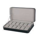 12 Bit Zipper Watch Box Storage Display Box PU Zipper Bag Watch Box(Black)