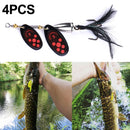 4 PCS HENGJIA SP304 6.5cm 13g Feather Hook Rotating Sequin Road Lure Bait(Black)