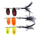 4 PCS HENGJIA SP304 6.5cm 13g Feather Hook Rotating Sequin Road Lure Bait(Orange Red)