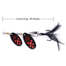 4 PCS HENGJIA SP304 6.5cm 13g Feather Hook Rotating Sequin Road Lure Bait(Orange Red)