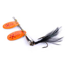 4 PCS HENGJIA SP304 6.5cm 13g Feather Hook Rotating Sequin Road Lure Bait(Orange Red)