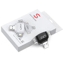 USB 2.0+8Pin +Type-C+Micro USB 4 In 1 Card Reader Supports Reading SD&TF Card(Black)