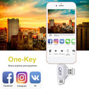 USB 2.0+8Pin +Type-C+Micro USB 4 In 1 Card Reader Supports Reading SD&TF Card(Black)