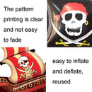 5PCS Pirate Ship Balloon Cartoon Halloween Aluminum Film Balloon(Red Black)