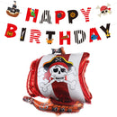5PCS Pirate Ship Balloon Cartoon Halloween Aluminum Film Balloon(Red Black)