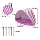 Baby Beach Tent With Pool Portable Foldable Sunshelter, Color: Whale Blue