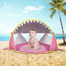 Baby Beach Tent With Pool Portable Foldable Sunshelter, Color: Whale Blue