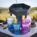 Bar Party 6 Cups Hexagon Wine Dispenser Wine Pourer Gray+6 Colorful Cups