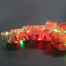 Christmas LED Lights Bronzing Double Ribbon String Lights, Specification: 10m(Gold Red Color Light)