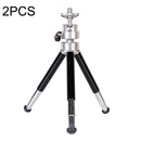 2PCS Projector Phone Stand Desktop Portable Telescopic Mini Metal Tripod, Style: 3 Sections (Black)