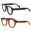 Men Retro Depp Round Frame Glasses Detachable Dual Purpose Polarized Sunglasses(Tortie)