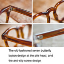 Men Retro Depp Round Frame Glasses Detachable Dual Purpose Polarized Sunglasses(Tortie)