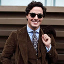 Men Retro Depp Round Frame Glasses Detachable Dual Purpose Polarized Sunglasses(Black)