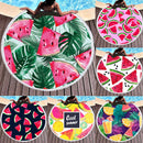 BL002 Microfiber and Fringed Soft Comfortable Circular Print Beach Towel
