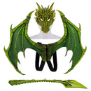 Halloween Carnival Kids Dress Up Toy Dragon Wings Tail Mask Set, Size: One Code(Green)