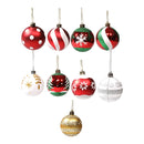 6PCS 6cm Painted Christmas Ball Decoration Props(Red and White Spiral Stripes)