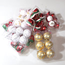 6PCS 6cm Painted Christmas Ball Decoration Props(Red and White Spiral Stripes)