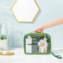 Travel Portable Transparent Large-Capacity Cosmetic Storage Bag, Specification: Small(Mangosteen Black)