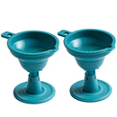 2PCS Kitchen Home Multifunctional Mini Silicone Folding Funnel(Beard Blue)