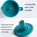 2PCS Kitchen Home Multifunctional Mini Silicone Folding Funnel(Beard Blue)