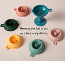 2PCS Kitchen Home Multifunctional Mini Silicone Folding Funnel(Beard Blue)
