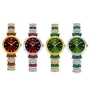 BS Bee Sister FA1700 Diamond Inlaid Ladies Watch Symphony Wrist Watch(Golden Red)