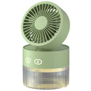 OM008 Desktop Foldable Spray Humidification Mini USB Water Cooling Fan(Mousse Green)