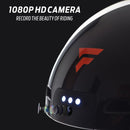 Foxwear V6 Camera Recorder Smart 1080P HD With Light Riding Helmet, Size: One Size(White)
