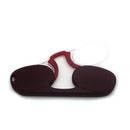 Clip-nose Reading Glasses Portable Reading Mirror No Mirror Leg Glasses, Degree: +100(Brown)