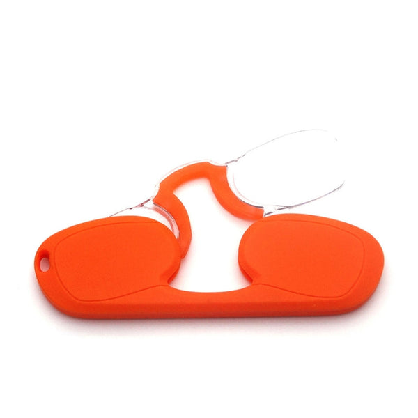 Clip-nose Reading Glasses Portable Reading Mirror No Mirror Leg Glasses, Degree: +200(Orange)