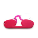 Clip-nose Reading Glasses Portable Reading Mirror No Mirror Leg Glasses, Degree: +300(Rose Red)