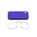 Pince-nez Reading Glasses Frameless Magnifying Glasses, Degree: +200(Blue)