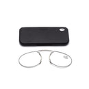 Pince-nez Reading Glasses Frameless Magnifying Glasses, Degree: +200(Black)