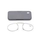 Pince-nez Reading Glasses Frameless Magnifying Glasses, Degree: +250(Grey)