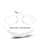 Pince-nez Reading Glasses Frameless Magnifying Glasses, Degree: +300(Black)