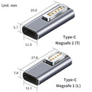 Type-C/USB-C to Magsafe1/2 Charging Adapter Supports PD Charging(Type-C to Magsafe 2 T)