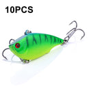 10 PCS HENGJIA VI022 10g 6cm Plastic VIB Lure Hard Bait With Sound Beads(2)