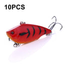 10 PCS HENGJIA VI022 10g 6cm Plastic VIB Lure Hard Bait With Sound Beads(7)