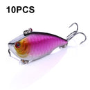 10 PCS HENGJIA VI022 10g 6cm Plastic VIB Lure Hard Bait With Sound Beads(9)