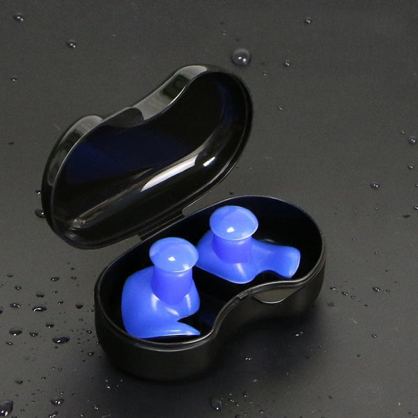 10 Sets Swimming Waterproof Spiral Silicone Earplugs(Blue)