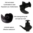 10 Sets Swimming Waterproof Spiral Silicone Earplugs(Black)