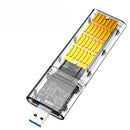 M.2 To USB 3.0 SSD Adapter For PCIE NGFF M / B Key SSD Disk Box, Color: Gold