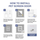 34cmx 44cm Pet Plaid Door For Screen Window Door Hole With Automatic Closure Lockable(White)