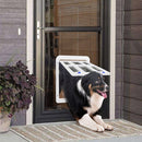 34cmx 44cm Pet Plaid Door For Screen Window Door Hole With Automatic Closure Lockable(White)