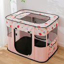 Rectangular Foldable Pet Fence Dog and Cat Litter Pet Delivery Room M(Pink Strawberry)