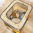 Rectangular Foldable Pet Fence Dog and Cat Litter Pet Delivery Room M(Pink Strawberry)