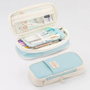 Angoo Macaron Double-layer Retractable Large-capacity Pencil Case Stationery Box(Light Blue)